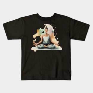 Sip, stretch, and savor the moment: yoga with a side of coffee: Yoga and Coffee Kids T-Shirt